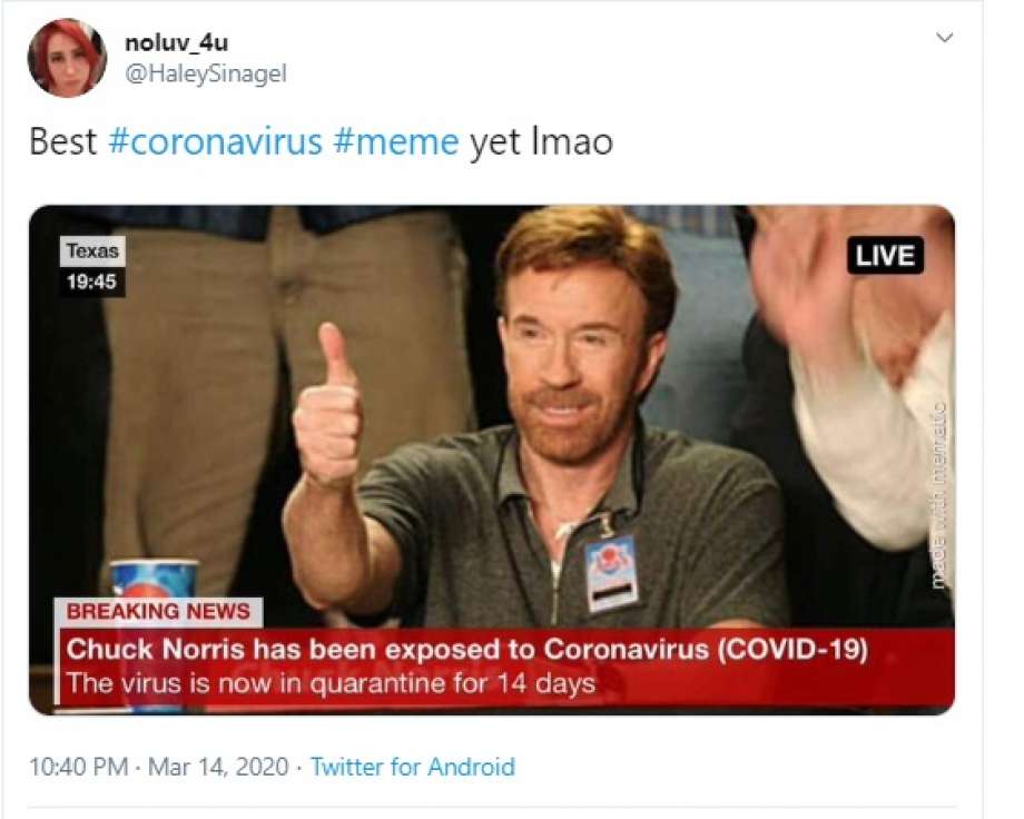 Chuck Norris defeated Corona Image