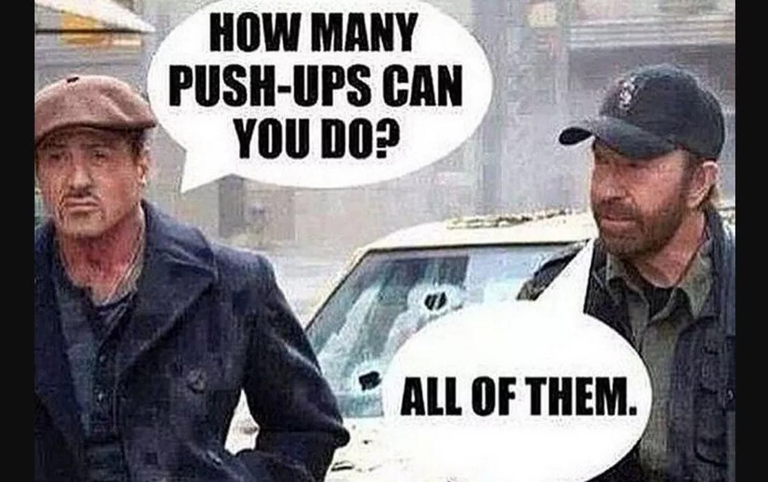 Chuck Norris can do all pushups Image